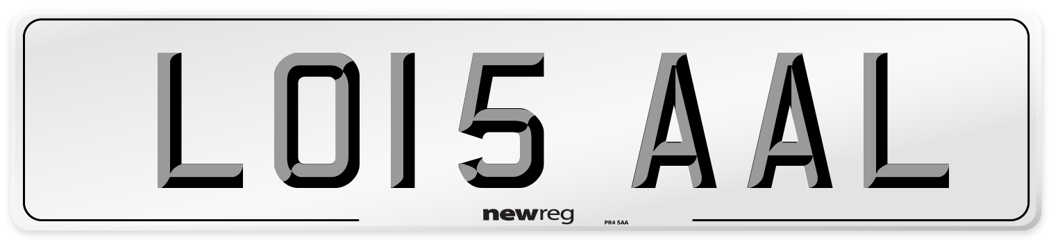 LO15 AAL Number Plate from New Reg